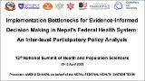 11.AMSHUDHAKAL_Implementation Bottlenecks for Evidence-Informed Decision Making in Nepal's Federal Health System.pdf.jpg